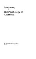 The psychology of apartheid /