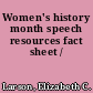 Women's history month speech resources fact sheet /