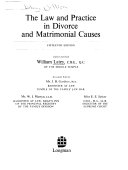 The law and practice in divorce and matrimonial causes.