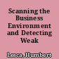 Scanning the Business Environment and Detecting Weak Signals.