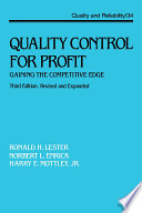 Quality Control for Profit : Gaining the Competitive Edge, Third Edition /