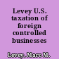 Levey U.S. taxation of foreign controlled businesses (WG&L).