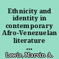 Ethnicity and identity in contemporary Afro-Venezuelan literature : a culturalist approach /