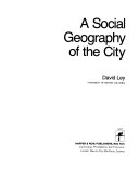 A social geography of the city /