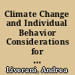 Climate Change and Individual Behavior Considerations for Policy /