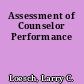 Assessment of Counselor Performance