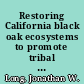 Restoring California black oak ecosystems to promote tribal values and wildlife /