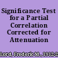 Significance Test for a Partial Correlation Corrected for Attenuation