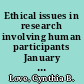 Ethical issues in research involving human participants January 1989 through November 1998 : 4650 citations /