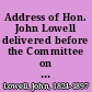 Address of Hon. John Lowell delivered before the Committee on Woman Suffrage in Boston, March 9th, 1885 /