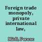 Foreign trade monopoly, private international law,