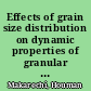 Effects of grain size distribution on dynamic properties of granular soils at small strains /