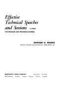 Effective technical speeches and sessions : a guide for speakers and program chairmen /
