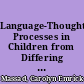 Language-Thought Processes in Children from Differing Socioeconomic Levels