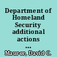 Department of Homeland Security additional actions needed to strengthen strategic planning and management functions : testimony before the Subcommittee on Oversight, Investigations, and Management, Committee on Homeland Security, House of Representatives /
