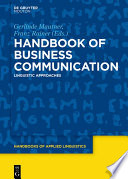Handbook of Business Communication Linguistic Approaches.