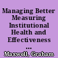Managing Better Measuring Institutional Health and Effectiveness in Vocational Education and Training /