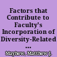Factors that Contribute to Faculty's Incorporation of Diversity-Related Content into Their Course Materials