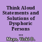 Think Aloud Statements and Solutions of Dysphoric Persons on a Social Problem-Solving Task