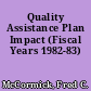 Quality Assistance Plan Impact (Fiscal Years 1982-83)