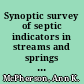 Synoptic survey of septic indicators in streams and springs at Monte Sano Mountain, Madison County, Alabama, January 29-31, 1998 /