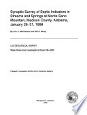 Synoptic survey of septic indicators in streams and springs at Monte Sano Mountain, Madison County, Alabama, January 29-31, 1998 /