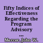 Fifty Indices of Effectiveness Regarding the Program Advisory Committees in Minnesota's Technical Colleges A Working Paper. Effective Advisory Committees Project /
