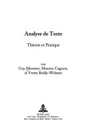 Analyse de texte : théorie et pratique /