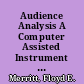 Audience Analysis A Computer Assisted Instrument for Speech Education /