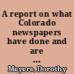 A report on what Colorado newspapers have done and are doing to promote good music in the state /