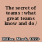 The secret of teams : what great teams know and do /