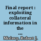 Final report : exploiting collateral information in the estimation of item parameters /