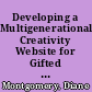 Developing a Multigenerational Creativity Website for Gifted and Talented Learners