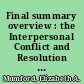 Final summary overview : the Interpersonal Conflict and Resolution (iCOR) study /