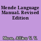 Mende Language Manual. Revised Edition