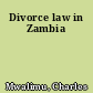Divorce law in Zambia