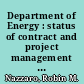 Department of Energy : status of contract and project management reforms /