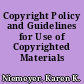 Copyright Policy and Guidelines for Use of Copyrighted Materials