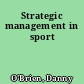 Strategic management in sport