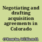 Negotiating and drafting acquisition agreements in Colorado /