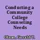 Conducting a Community College Counseling Needs Assessment