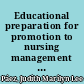 Educational preparation for promotion to nursing management and its relationship to stress /