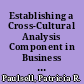 Establishing a Cross-Cultural Analysis Component in Business Foreign Language Courses