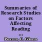 Summaries of Research Studies on Factors Affecting Reading Comprehension in Business Communication /