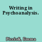 Writing in Psychoanalysis.