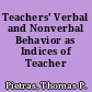 Teachers' Verbal and Nonverbal Behavior as Indices of Teacher Expectancy