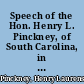 Speech of the Hon. Henry L. Pinckney, of South Carolina, in the House of Representatives, March 20, 1834 in relation to the deposite question, etc.