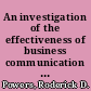 An investigation of the effectiveness of business communication in a specific case study.
