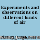 Experiments and observations on different kinds of air
