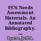 1976 Needs Assessment Materials. An Annotated Bibliography. Research Bulletin